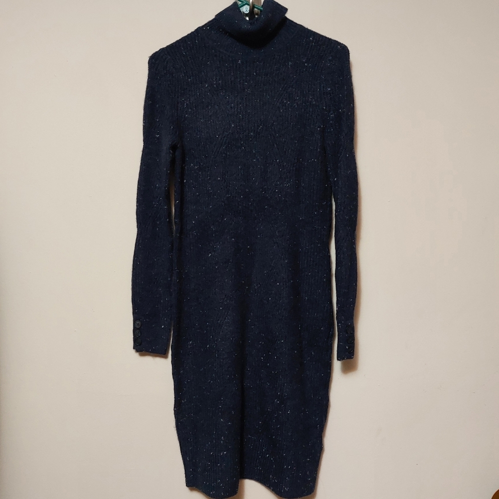 RW&CO Navy Blue Knit Turtleneck Dress - Picture 3 of 12